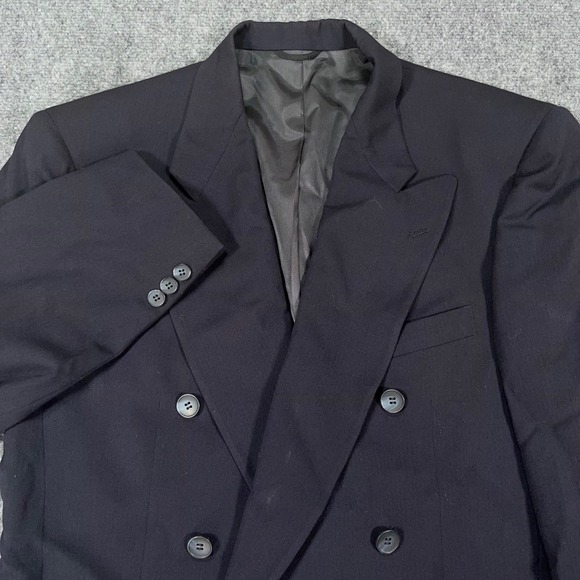 Nino Cerruti Other - Nino Cerruti Double Breasted Blazer Men 42R Wool Peak Lapel Navy  Union USA Made
